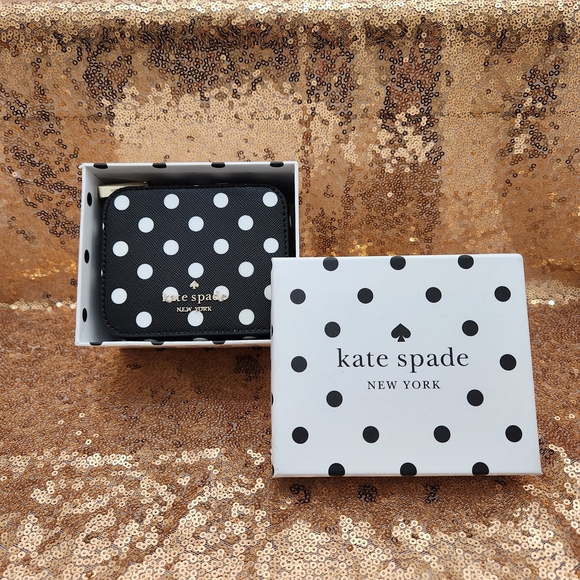Kate Spade Black and White Polka Dot Travel Jewelry Box